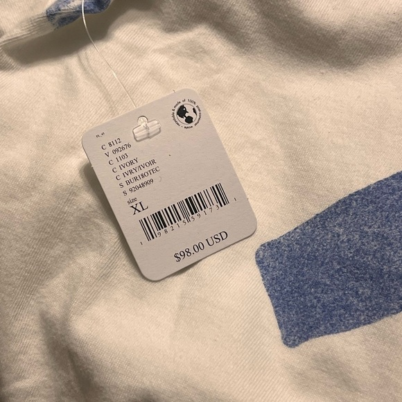 Free People White and Blue Short Sleeve Tee - Picture 6 of 7